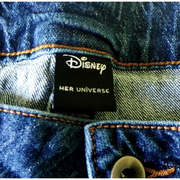 Disney Her Universe Women's Size 20 Chip & Dale Embroidered Denim Mom Jeans NWT - Picture 6 of 15